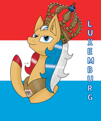 Size: 1280x1536 | Tagged: safe, artist:hiroultimate, derpibooru import, oc, pony, flag, luxembourg, nation ponies, ponified, solo