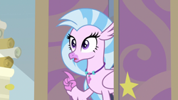 Size: 1280x720 | Tagged: safe, derpibooru import, screencap, silverstream, classical hippogriff, hippogriff, season 9, student counsel, spoiler:s09, female, i have several questions, surprised