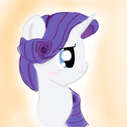 Size: 4096x4096 | Tagged: safe, artist:tiga mega, derpibooru import, rarity, pony, unicorn, bust, female, frown, horn, mare, portrait, side view, solo