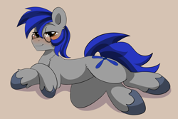 Size: 6000x4000 | Tagged: safe, alternate version, artist:haruk, derpibooru import, oc, oc only, oc:aerial ace, earth pony, pony, absurd resolution, blushing, commission, eyebrows, eyelashes, glasses, lidded eyes, looking at you, lying down, male, on side, simple background, smiling, smiling at you, smirk, solo, stallion, sultry pose, unshorn fetlocks, ych result