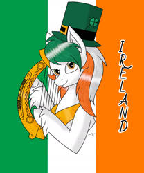 Size: 1280x1536 | Tagged: safe, artist:hiroultimate, derpibooru import, oc, pony, flag, ireland, nation ponies, ponified, solo