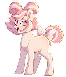 Size: 632x734 | Tagged: safe, artist:delzol, derpibooru import, oc, oc only, earth pony, pony, :d, bow, earth pony oc, hair bow, open mouth, open smile, simple background, smiling, solo, tail, tail bow, transparent background