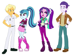 Size: 1313x978 | Tagged: safe, artist:kimberlythehedgie, artist:maretrick, artist:masem, derpibooru import, edit, aria blaze, dirk thistleweed, ragamuffin (equestria girls), sonata dusk, accountibilibuddies, accountibilibuddies: rainbow dash, equestria girls, equestria girls series, rainbow rocks, spring breakdown, spoiler:choose your own ending (season 2), spoiler:eqg series (season 2), ariadirk, belt, boots, clothes, crack shipping, female, freckles, gem, high heel boots, jacket, jeans, male, pants, pigtails, shipping, shirt, shoes, simple background, siren gem, sonamuffin, straight, transparent background, twintails, vector, watch, wristband