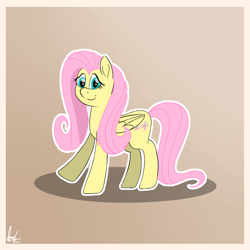 Size: 2400x2400 | Tagged: safe, artist:habiepon3, derpibooru import, fluttershy, pegasus, pony, cute, daaaaaaaaaaaw, female, high res, looking at you, mare, shyabetes, simple background, smiling, smiling at you, solo