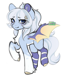 Size: 3000x3509 | Tagged: safe, artist:mewobeans, derpibooru import, oc, oc only, bat pony, pegasus, pony, blue eyes, cute, female, mare, simple background, sketch, solo, white background