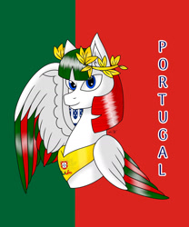 Size: 1280x1536 | Tagged: safe, artist:hiroultimate, derpibooru import, oc, pony, flag, nation ponies, ponified, portugal, solo