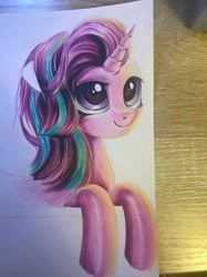 Size: 1600x2134 | Tagged: safe, artist:dawnflame, derpibooru import, starlight glimmer, pony, unicorn, female, mare, reference used, solo, traditional art