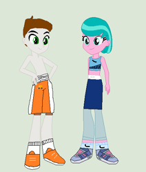Size: 449x529 | Tagged: safe, artist:matthewjabeznazarioa, derpibooru import, aquamarine, super funk, equestria girls, crossover, equestria girls-ified, exeron fighters, martial arts kids, martial arts kids outfits