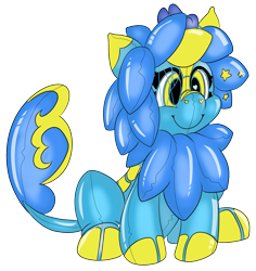 Size: 1384x1464 | Tagged: safe, artist:brainiac, derpibooru import, oc, oc only, oc:starrinite, inflatable pony, kirin, female, inflatable, mare, pool toy, simple background, solo, transparent background