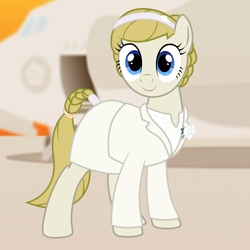 Size: 4096x4096 | Tagged: safe, artist:tytonoctua, derpibooru import, earth pony, pony, ace combat, blonde, blonde mane, blonde tail, blue eyes, crossover, ponified, rosa cossette d'elise