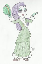 Size: 929x1400 | Tagged: safe, artist:bageloftime, derpibooru import, rarity, human, equestria girls, clothes, dress, gown, holiday, humanized, hypnosis, hypnotized, long dress, long skirt, saint patrick's day, skirt, solo, st.patrick's day, swirly eyes