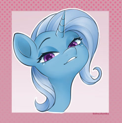 Size: 2133x2160 | Tagged: safe, artist:tomi_ouo, derpibooru import, trixie, pony, bust, colored pupils, female, high res, looking at you, mare, portrait, solo