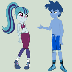 Size: 645x649 | Tagged: safe, artist:matthewjabeznazarioa, derpibooru import, blues, noteworthy, sonata dusk, equestria girls, crossover, equestria girls-ified, exeron fighters, exeron outfit, martial arts kids, martial arts kids outfits