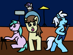 Size: 1024x768 | Tagged: safe, artist:danielthebrony57, derpibooru import, aura (character), bloo, heidi hay, tornado bolt, earth pony, pegasus, pony, unicorn, fanfic:the musical filly band, g4, aurabetes, band, bloodorable, cute, drums, female, filly, foal, guitar, heidibetes, hurricane storm, keyboard, linkelina, musical instrument, performance, playing, rock (music), singing, smiling, stage, that's what i love about ponies, tornadorable, twinkle doo, twinkle hooves, twisty doo, twisty hooves