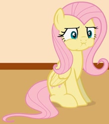 Size: 689x783 | Tagged: safe, artist:forgalorga, derpibooru import, fluttershy, pegasus, pony, angry, annoyed, cropped, cute, female, fluttershy is not amused, madorable, mare, pouting, puffy cheeks, shyabetes, sitting, solo, unamused, your little cat 4