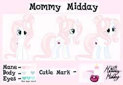 Size: 2048x1423 | Tagged: safe, artist:mommymidday, derpibooru import, oc, oc only, oc:mommy midday, pony, unicorn, cutie mark, reference, reference sheet, simple background, solo, turnaround