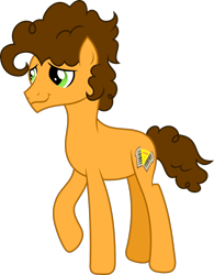 Size: 1080x1386 | Tagged: safe, artist:littlejurnalina, derpibooru import, cheese sandwich, earth pony, pony, alternate hairstyle, brown mane, brown tail, full body, hooves, male, raised hoof, raised leg, simple background, smiling, solo, stallion, standing, tail, transparent background, vector