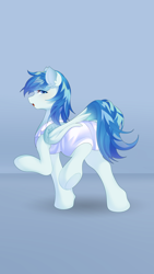 Size: 3105x5520 | Tagged: safe, artist:alus, derpibooru import, oc, oc only, oc:dr.lancet dois, pegasus, pony, clothes, dock, lab coat, male, rear view, stallion, tail