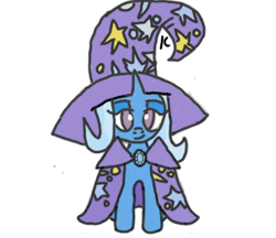 Size: 370x320 | Tagged: safe, artist:icristal, derpibooru import, trixie, pony, unicorn, friendship is magic, g4, cape, clothes, great and powerful, hat, simple background, solo, white background