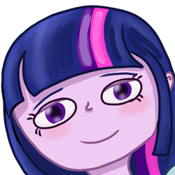 Size: 1280x1280 | Tagged: safe, artist:heaveneugene, derpibooru import, twilight sparkle, equestria girls, female, simple background, smiling, solo, transparent background