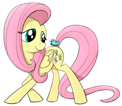 Size: 1091x948 | Tagged: safe, artist:reconprobe, derpibooru import, fluttershy, butterfly, pegasus, pony, simple background, solo, transparent background