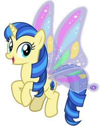 Size: 2600x3200 | Tagged: safe, artist:cheezedoodle96, derpibooru import, pony, unicorn, 2 4 6 greaaat, .svg available, butterfly wings, female, flying, glimmer wings, looking at you, magic, mare, mystic moonlight, open mouth, open smile, smiling, smiling at you, solo, svg, tail, two toned mane, two toned tail, vector, wings