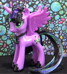 Size: 334x367 | Tagged: safe, derpibooru import, twilight sparkle, twilight sparkle (alicorn), alicorn, pony, colored sclera, corrupted, crown, evil, irl, jewelry, photo, regalia, toy, twivine sparkle