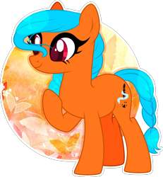 Size: 2393x2587 | Tagged: safe, artist:lazuli0209, artist:stormcloud-yt, derpibooru import, oc, oc only, earth pony, pony, base used, braided tail, earth pony oc, raised hoof, raised leg, simple background, smiling, solo, tail, transparent background