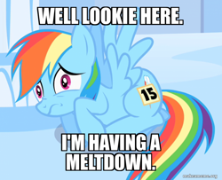 Size: 800x648 | Tagged: safe, derpibooru import, edit, edited screencap, screencap, rainbow dash, sonic rainboom (episode), caption, image macro, jellystone, text