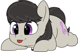 Size: 768x516 | Tagged: safe, artist:zippysqrl, octavia melody, earth pony, pony, :p, blep, female, lying down, mare, prone, simple background, smiling, solo, sploot, tongue, tongue out, white background