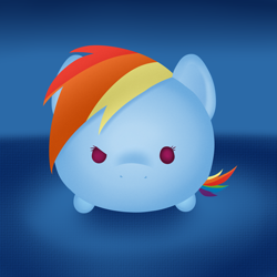 Size: 2449x2449 | Tagged: safe, artist:zigrock, derpibooru import, rainbow dash, pegasus, pony, beady eyes, blob, blob ponies, female, looking at you, mare, solo, tsum tsum