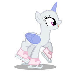 Size: 800x808 | Tagged: safe, artist:tired-horse-studios, derpibooru import, pony, base, female, g4 style, hoof shoes, ice skates, ice skating, mare, open mouth, simple background, solo, transparent background