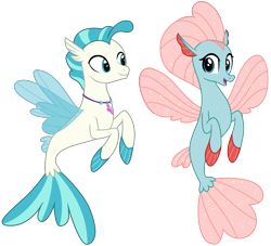 Size: 2644x2400 | Tagged: safe, artist:cheezedoodle96, artist:sonofaskywalker, derpibooru import, edit, ocellus, terramar, changedling, changeling, seapony (g4), non-compete clause, surf and/or turf, .svg available, cute, diaocelles, disguise, disguised changeling, female, looking at you, male, seaponified, seapony ocellus, shipping, simple background, smiling, species swap, straight, svg, terracellus, transparent background, vector