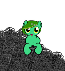 Size: 514x563 | Tagged: artist needed, safe, derpibooru import, pony, artificial intelligence, less wrong, paperclip, paperclip maximizer, simple background, solo, white background, xk-class end-of-the-world scenario