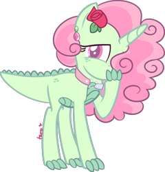 Size: 2520x2628 | Tagged: safe, artist:kurosawakuro, derpibooru import, oc, dracony, dragon, hybrid, female, interspecies offspring, offspring, parent:spike, parent:sweetie belle, parents:spikebelle, simple background, solo, transparent background