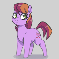 Size: 768x768 | Tagged: safe, artist:smirk, derpibooru import, oc, oc only, oc:cherry sweets, earth pony, pony, gray background, simple background, solo