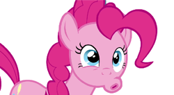 Size: 636x348 | Tagged: safe, derpibooru import, screencap, pinkie pie, earth pony, pony, female, mare, simple background, solo, white background