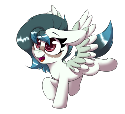 Size: 2200x2000 | Tagged: safe, artist:lockheart, derpibooru import, oc, oc only, oc:ethereal pelagia, pegasus, pony, undead, vampire, blushing, ears, fangs, female, filly, floppy ears, foal, heart eyes, open mouth, open smile, simple background, smiling, solo, spread wings, transparent background, wingding eyes, wings