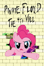 Size: 580x856 | Tagged: safe, artist:dan232323, derpibooru import, pinkie pie, earth pony, pony, 2014, female, parody, pink floyd, pun, the wall