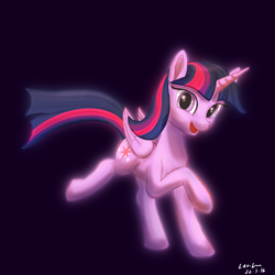 Size: 4096x4096 | Tagged: safe, artist:leoliu0491, derpibooru import, twilight sparkle, twilight sparkle (alicorn), alicorn, pony, absurd resolution, black background, female, looking at you, mare, simple background, smiling, smiling at you, solo, standing