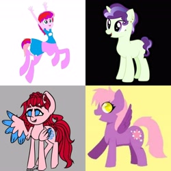 Size: 4096x4096 | Tagged: artist needed, safe, derpibooru import, oc, oc:crystal rarity, oc:rose dew, oc:taurellie, oc:twerpy, pegasus, taur, unicorn, multiple artists, parent:rarity