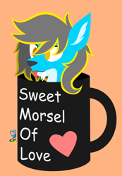 Size: 1796x2595 | Tagged: safe, artist:samsailz, derpibooru import, oc, oc only, pony, wolf, :p, commission, cup, cute, solo, tongue, tongue out, ych result, your character here