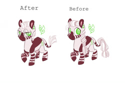 Size: 1280x889 | Tagged: safe, artist:viodacreator, derpibooru import, oc, oc only, oc:punnet leaf, hybrid, zony, colt, foal, glasses, interspecies offspring, male, offspring, parent:big macintosh, parent:zecora, parents:macora, redesign, simple background, solo, white background