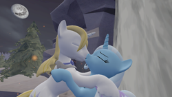 Size: 1280x720 | Tagged: safe, artist:sfmmania34, derpibooru import, prince blueblood, trixie, pony, unicorn, 3d, bluetrix, female, kissing, male, mare, shipping, source filmmaker, stallion, straight