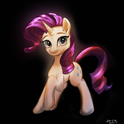 Size: 4096x4096 | Tagged: safe, artist:leoliu0491, derpibooru import, rarity, unicorn, black background, female, looking at you, mare, simple background, smiling, solo, standing