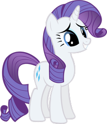 Size: 2276x2634 | Tagged: safe, artist:lilcinnamon, derpibooru import, rarity, pony, unicorn, female, full body, grin, high res, mare, nervous, nervous grin, nervous smile, side view, simple background, smiling, solo, transparent background, vector