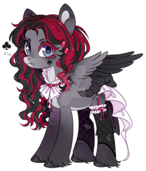 Size: 1024x1203 | Tagged: safe, artist:miioko, derpibooru import, oc, oc only, pegasus, pony, clothes, colored wings, deviantart watermark, dress, female, mare, obtrusive watermark, pegasus oc, simple background, solo, tattoo, transparent background, two toned wings, watermark, wings