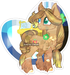 Size: 1253x1335 | Tagged: safe, artist:stormcloud-yt, derpibooru import, oc, oc only, earth pony, pony, base used, chest fluff, earth pony oc, looking back, offspring, parent:applejack, parent:trouble shoes, parents:troublejack, simple background, transparent background