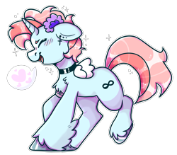 Size: 4785x4199 | Tagged: safe, artist:pinkalotl, derpibooru import, oc, oc only, oc:candy, alicorn, pony, choker, cute, flower, fluffy, happy, horn, piercing, pink hair, simple background, small wings, soft, solo, transparent background, wings