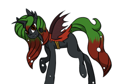 Size: 1043x710 | Tagged: artist needed, safe, derpibooru import, oc, oc only, oc:queen mira, changeling, changeling queen, double colored changeling, female, horn, looking at you, simple background, solo, transparent background, wings